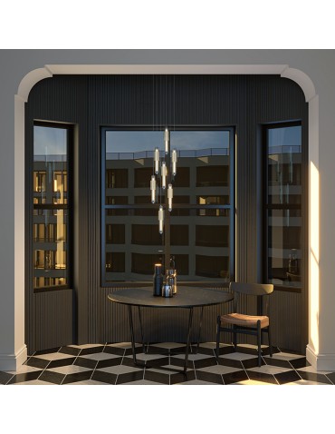 Maytoni Verticale Lampa Wisząca Szklana LED 8W 800lm 3000K Chrom MOD308PL-L9CG3K - produkt 2