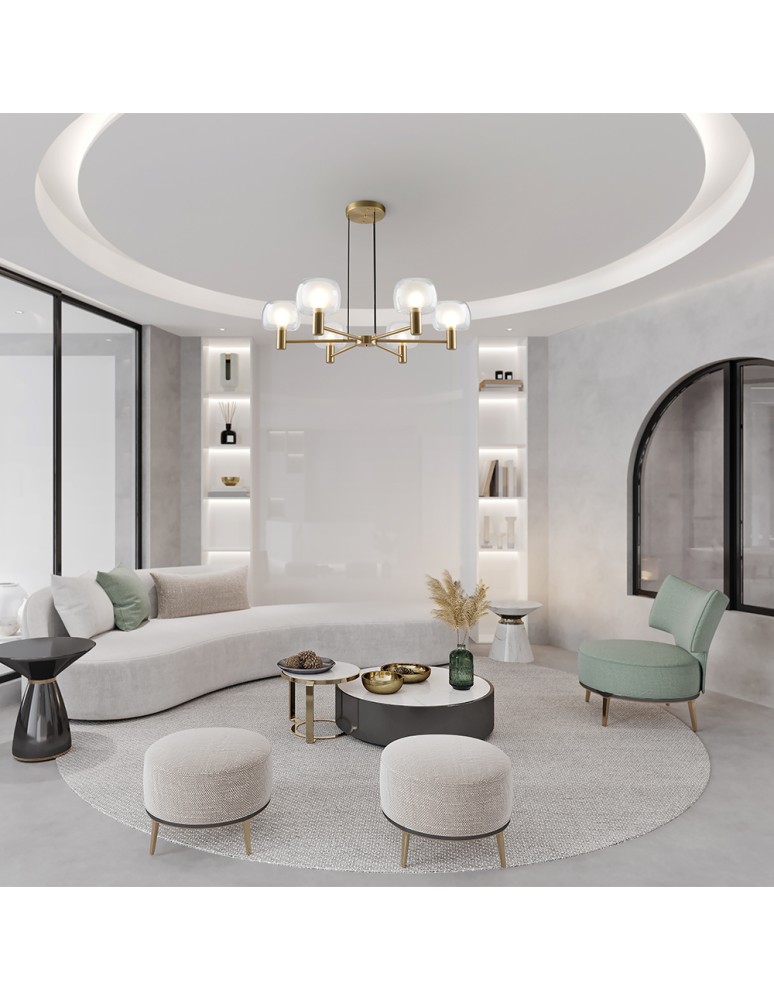 Modern chandeliers - Maytoni Vision Pendant Lamp 6xE14 60W Gold MOD411PL-06G. - product kolory-swiatla.pl 2