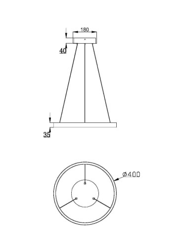 Maytoni Rim Lampa Wisząca Ring LED 25W 1200lm 3000K Czarny MOD058PL-L22B3K - produkt 2