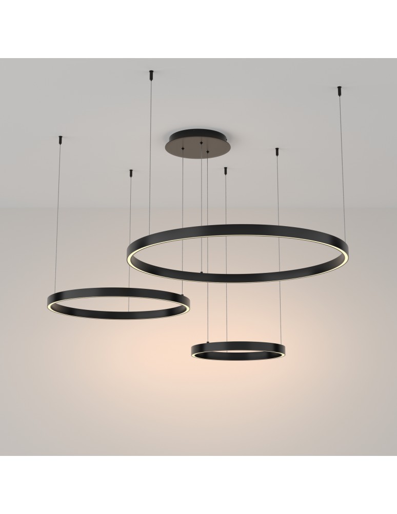 Pendant lamps circles - Maytoni Rim LED Pendant Lamp 115W 6100lm 3000K Black MOD058PL-L100B3K. - product kolory-swiatla.pl 2