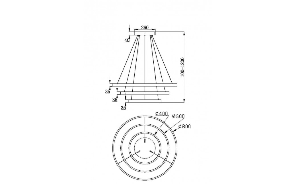 Maytoni Rim Lampa Wisząca Ringi LED 115W 6100lm 3000K Czarny MOD058PL-L100B3K