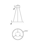 Pendant lamps - Maytoni Rim LED Pendant Lamp Ring 25W 1200lm 3000K Brass MOD058PL-L22BS3K. - product 3