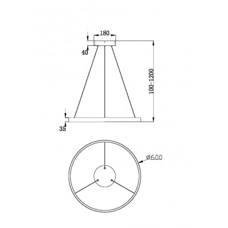 Maytoni Rim Lampa Wisząca Ring LED 37W 2200lm 3000K Czarny MOD058PL-L32B3K