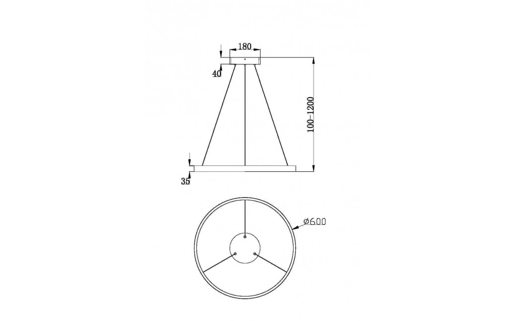 Maytoni Rim Lampa Wisząca Ring LED 37W 2200lm 3000K Czarny MOD058PL-L32B3K