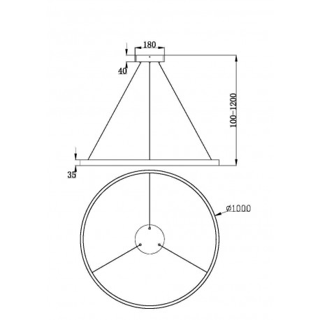 Maytoni Rim Lampa Wisząca Ring LED 61W 3500lm 3000K Mosiądz MOD058PL-L54BS3K