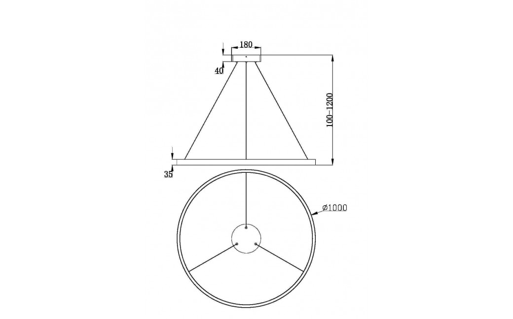 Maytoni Rim Lampa Wisząca Ring LED 61W 3500lm 3000K Mosiądz MOD058PL-L54BS3K