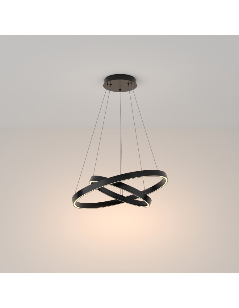 Pendant lamps circles - Maytoni Rim LED Pendant Lamp 61W 3500lm 3000K Black MOD058PL-L55B3K. - product kolory-swiatla.pl 4