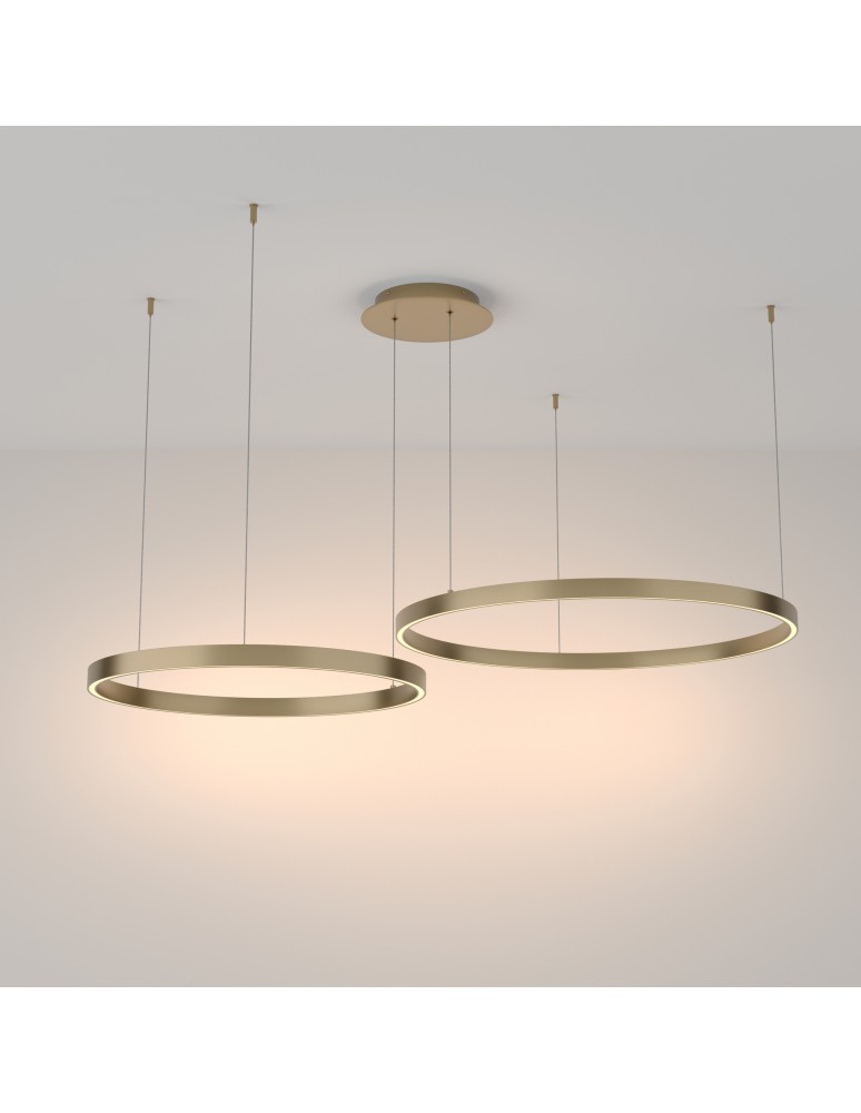 Pendant lamps circles - Maytoni Rim LED Ring Pendant Lamp 88W 5200lm 3000K Brass MOD058PL-L74BS3K - product kolory-swiatla.pl 2