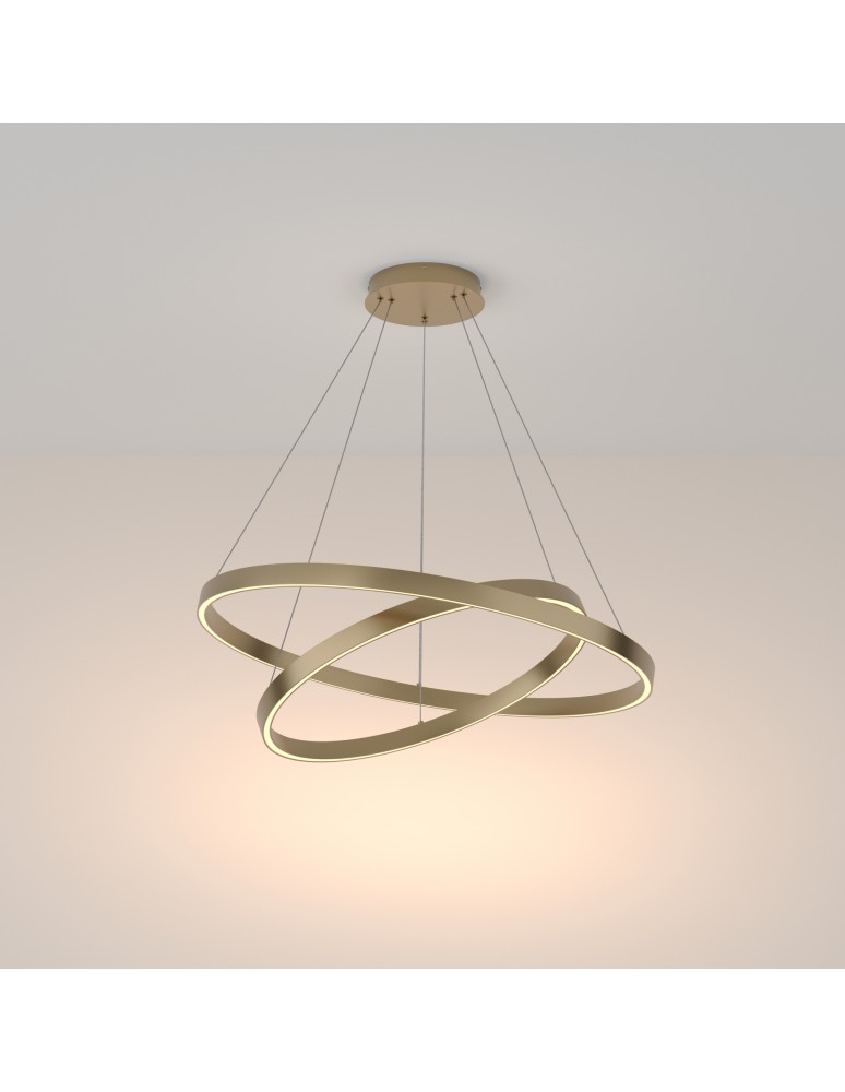 Pendant lamps circles - Maytoni Rim LED Ring Pendant Lamp 88W 5200lm 3000K Brass MOD058PL-L74BS3K - product kolory-swiatla.pl 3