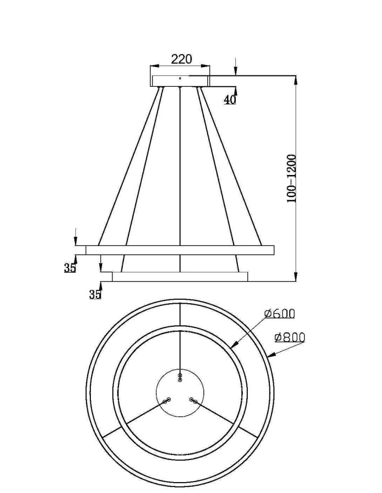 Pendant lamps circles - Maytoni Rim LED Ring Pendant Lamp 88W 5200lm 3000K Brass MOD058PL-L74BS3K - product kolory-swiatla.pl 4
