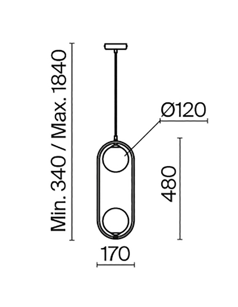 Pendant lamps - Maytoni Ring Pendant Lamp 2xG9 25W Brass MOD013PL-02BS1 - product kolory-swiatla.pl 7