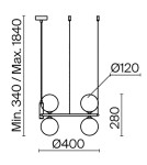 Pendant lamps - Maytoni Ring Pendant Lamp 4xG9 25W Brass MOD013PL-04BS1 - product 7