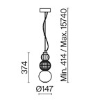 Pendant lamps spheres - Maytoni Collar LED Pendant Lamp 16W 800lm 3000K Gold P069PL-L16G3K. - product 5