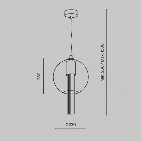 Maytoni Flusso Lampa Wisząca 1xGU10 12W Brąz P095PL-01BZ1