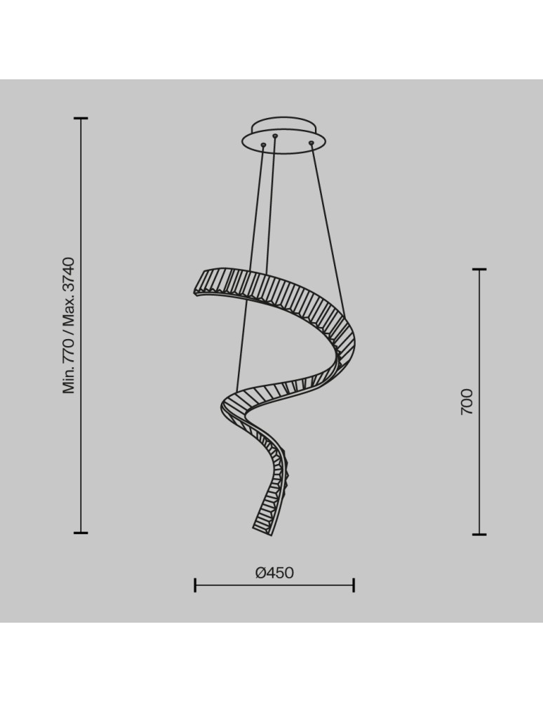 Pendant lamps - Maytoni Krone LED Crystal Pendant Lamp 48W 3300lm 3000K Brass P097PL-L48BS3K. - product kolory-swiatla.pl 6
