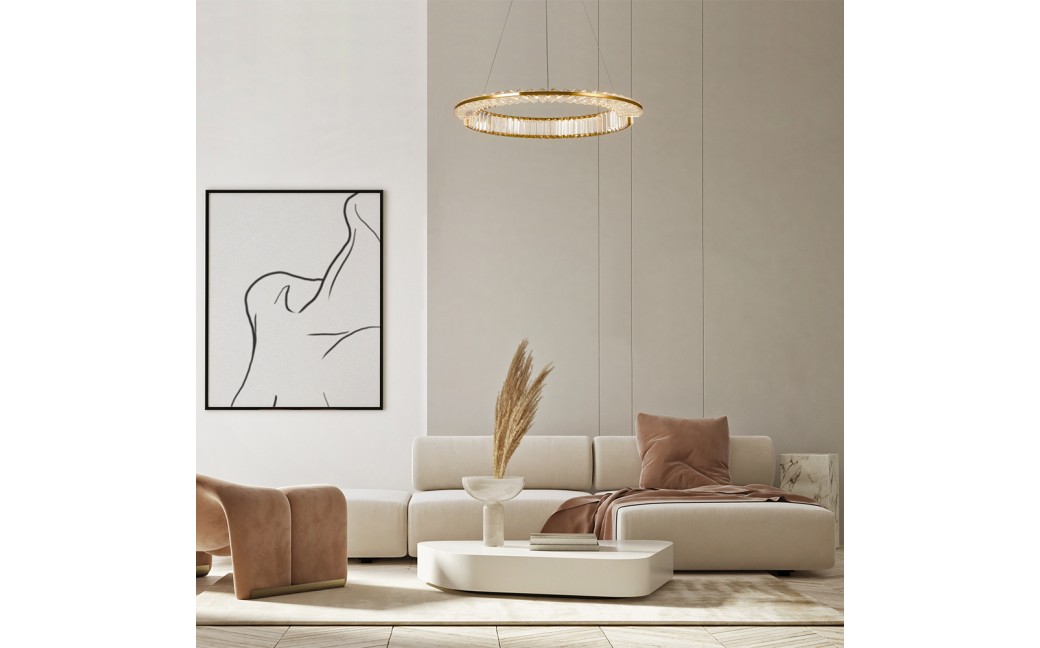 Maytoni Krone Lampa Wisząca Kryształowa 1xLED 36W 2400lm 4000K Złoty P097PL-L36G4K