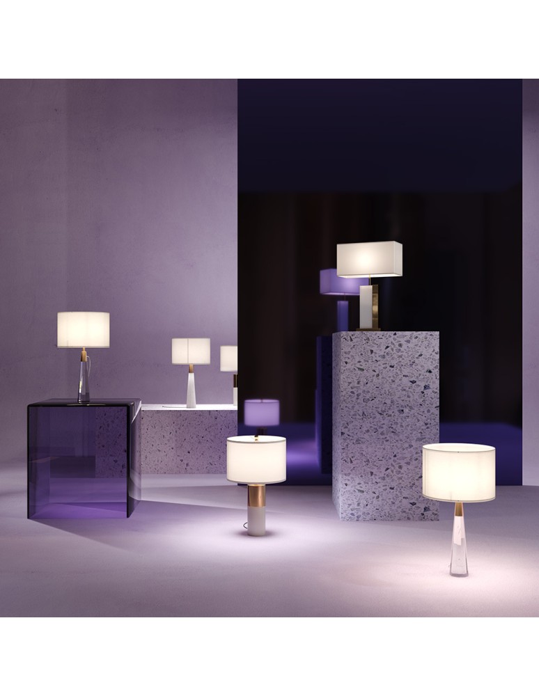 Table lamps with lampshade - Maytoni Bianco Table Lamp 1xE27 60W Brass Z031TL-01BS - product kolory-swiatla.pl 2