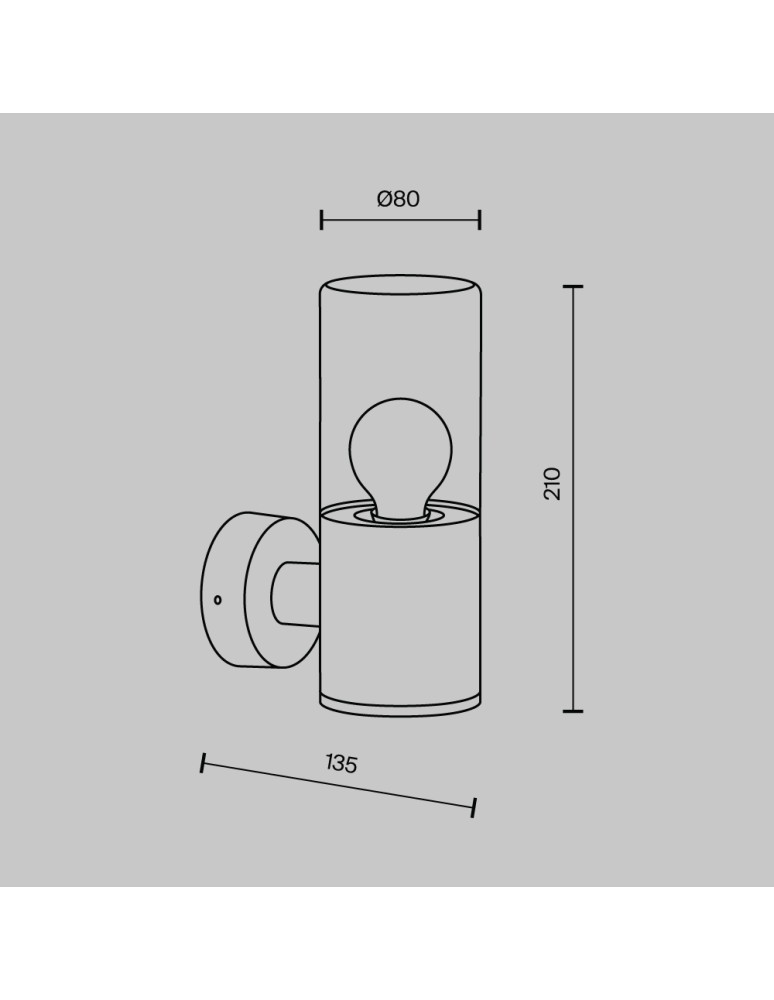 Outdoor wall lamps - Maytoni Outdoor Amas Wall lamp/wall lamp 1xE27 60W IP54 Graphite O432WL-01GF. - product kolory-swiatla.pl 6