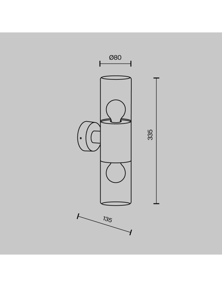 Outdoor wall lamps - Maytoni Outdoor Amas Wall lamp/wall lamp 2xE27 60W IP54 Graphite O432WL-02GF. - product kolory-swiatla.pl 6