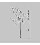 Garden lamps driven into the ground (with wedge) - Maytoni Outdoor Bern Garden LED 5W 280lm 3000K IP65 Graphite O050FL-L5GF3K. - product 6
