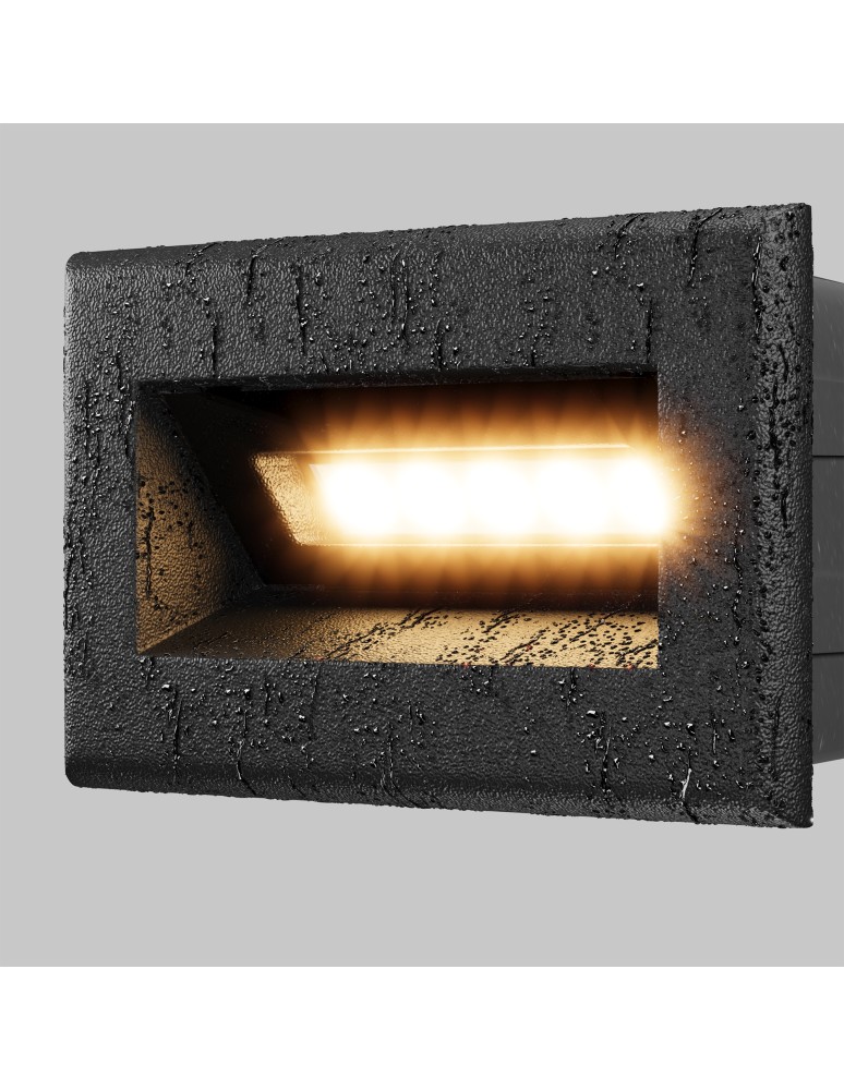 Lamps for path lighting - Maytoni Outdoor Bosca LED Stairway/Walkway Lighting 3W 250lm 3000K IP65 Black O045SL-L3B3K - product kolory-swiatla.pl 3