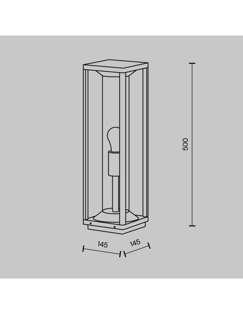 Standing garden lamps - Maytoni Outdoor Garden Cell 1xE27 15W IP54 Graphite O452FL-01GF1 - product kolory-swiatla.pl 6