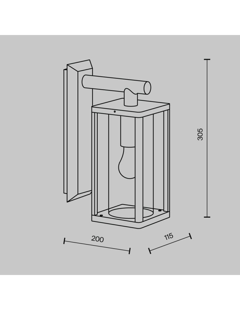 Outdoor wall lamps - Maytoni Outdoor Cell Wall lamp/ wall lamp 1xE27 15W IP65 Graphite O452WL-01GF1. - product kolory-swiatla.pl 5