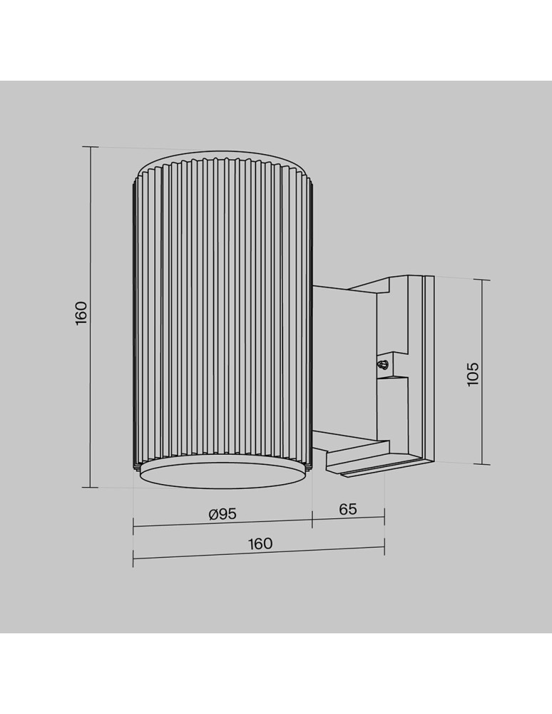 Outdoor wall lamps - Maytoni Outdoor Rando Wall lamp/ wall lamp 1xE27 60W IP54 Grey O419WL-01GR. - product kolory-swiatla.pl 5