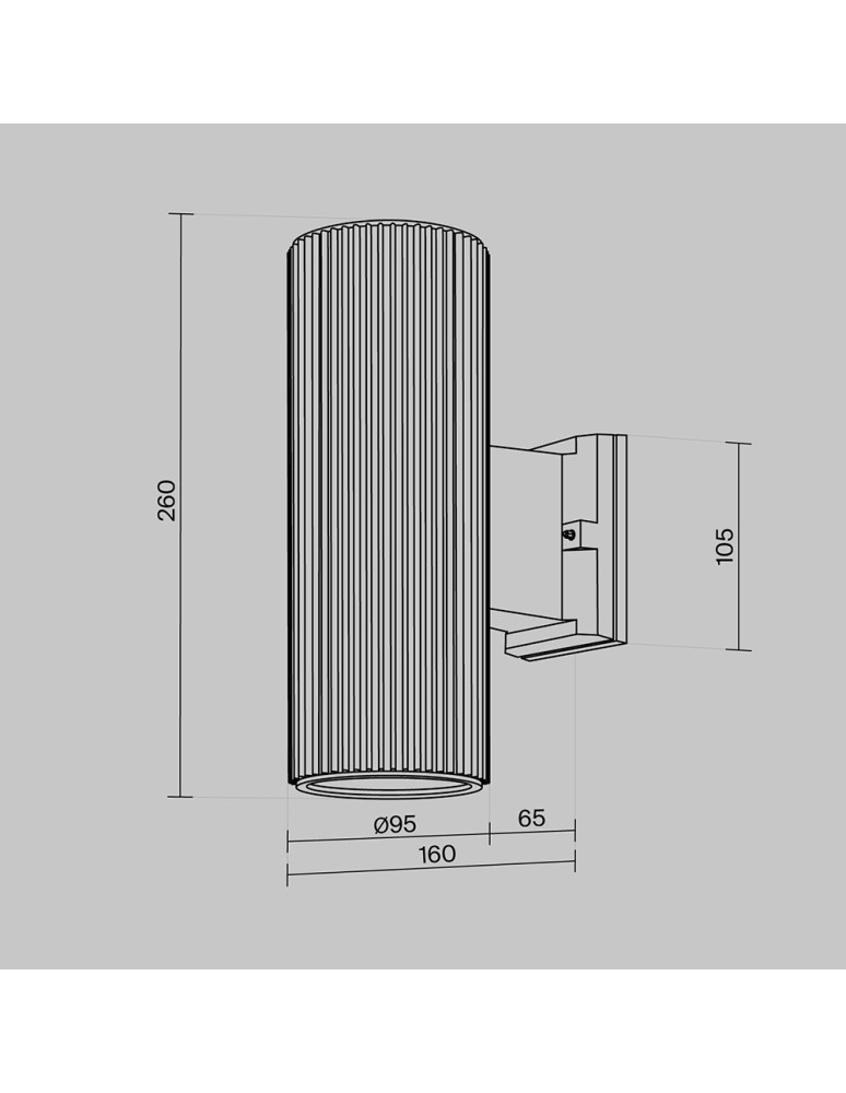 Outdoor wall lamps - Maytoni Outdoor Rando Wall lamp/wall lamp 2xE27 60W IP54 Grey O419WL-02GR. - product kolory-swiatla.pl 5