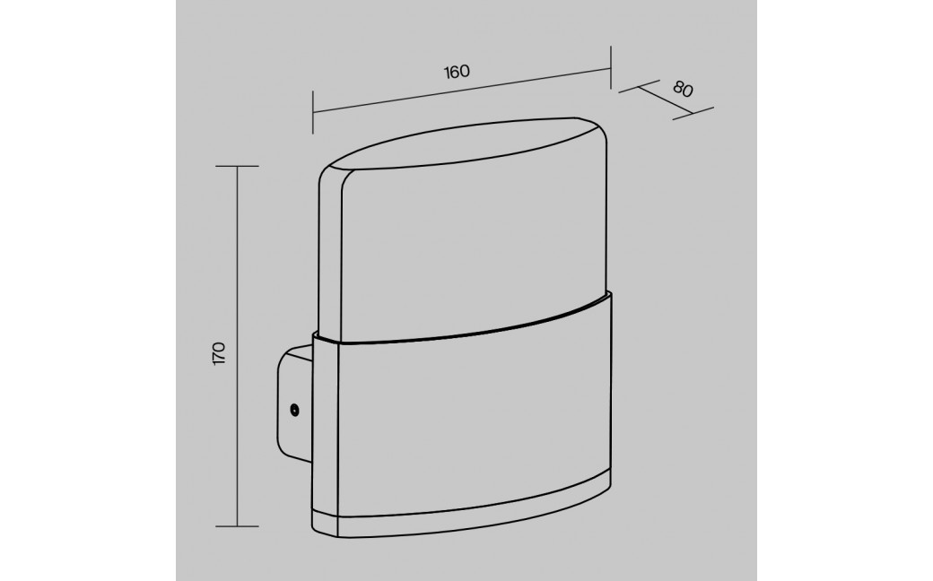 Maytoni Zewnętrzna Rom Kinkiet/Ścienna LED 12W 800lm 3000K IP54 Graphite O442WL-L12GF3K1