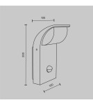 Outdoor lights with motion sensor - Maytoni Outdoor Stock Wall lamp/sensor LED 7W 450lm 3000K IP44 Graphite O446WL-L7GF3KSR - product 5