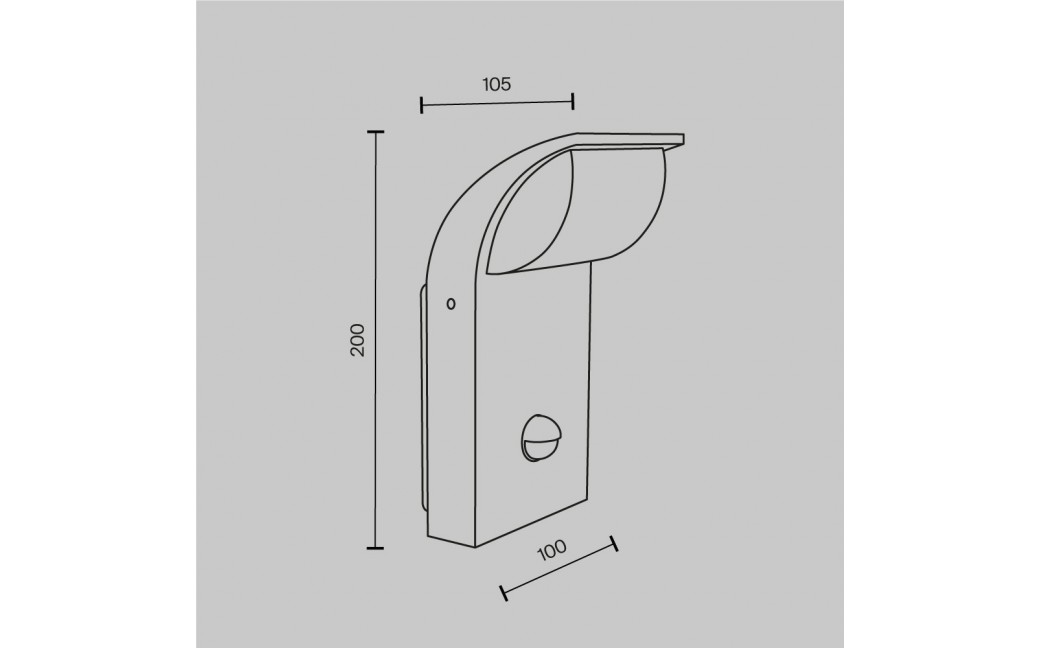 Maytoni Zewnętrzna Stock Kinkiet/Ścienna z Czujnikiem LED 7W 450lm 3000K IP44 Graphite O446WL-L7GF3KSR