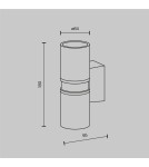 Outdoor wall lamps - Maytoni Outdoor Bowery Wall lamp/wall lamp 2xGU10 50W IP54 Black O582WL-02B. - product 6