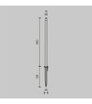 Garden lamps driven into the ground (with wedge) - Maytoni Outdoor Spear Garden LED 1W 50lm 3000K IP65 Graphite O441FL-L1GF3K. - product 6