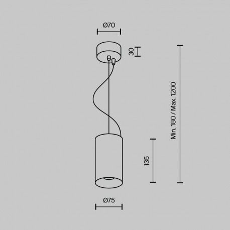 Maytoni Efir Lampa Wisząca Minimalistyczna LED 15W 1230lm 3000K Black P089PL-15W3K-B