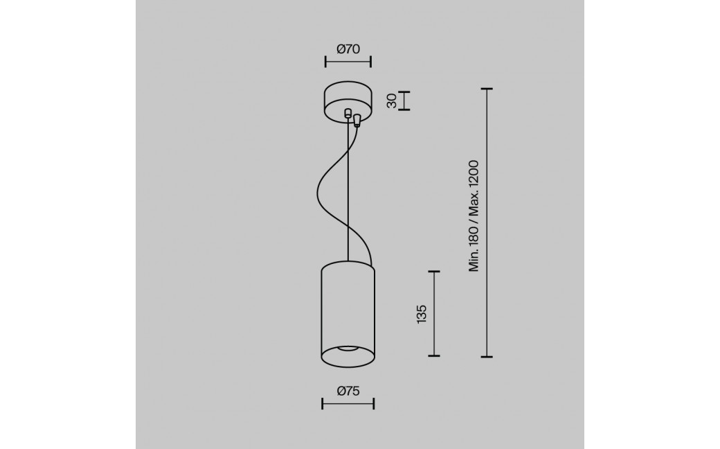 Maytoni Efir Lampa Wisząca Minimalistyczna LED 15W 1230lm 3000K Black P089PL-15W3K-B