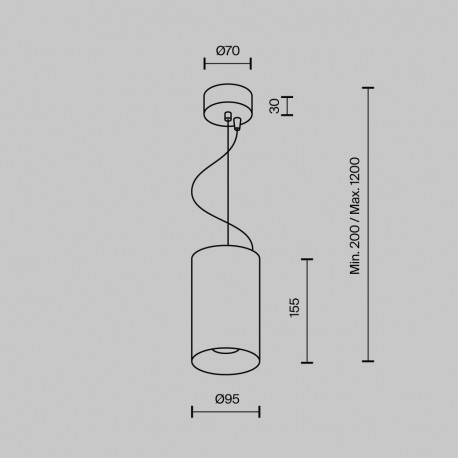 Maytoni Efir Lampa Wisząca Minimalistyczna LED 25W 2180lm 3000K Black P089PL-25W3K-B