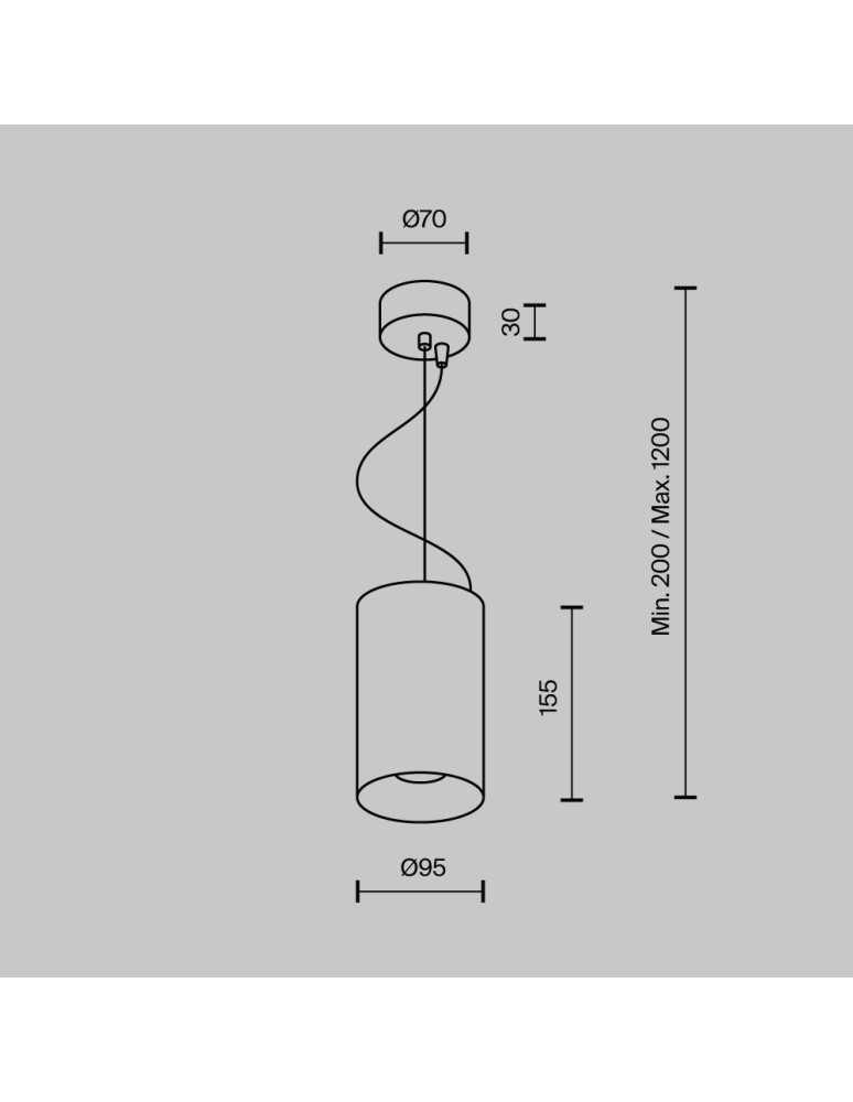 Single pendant lamps - Maytoni Efir Minimalist LED Pendant Lamp 25W 2180lm 3000K Black P089PL-25W3K-B. - product kolory-swiatla.pl 7