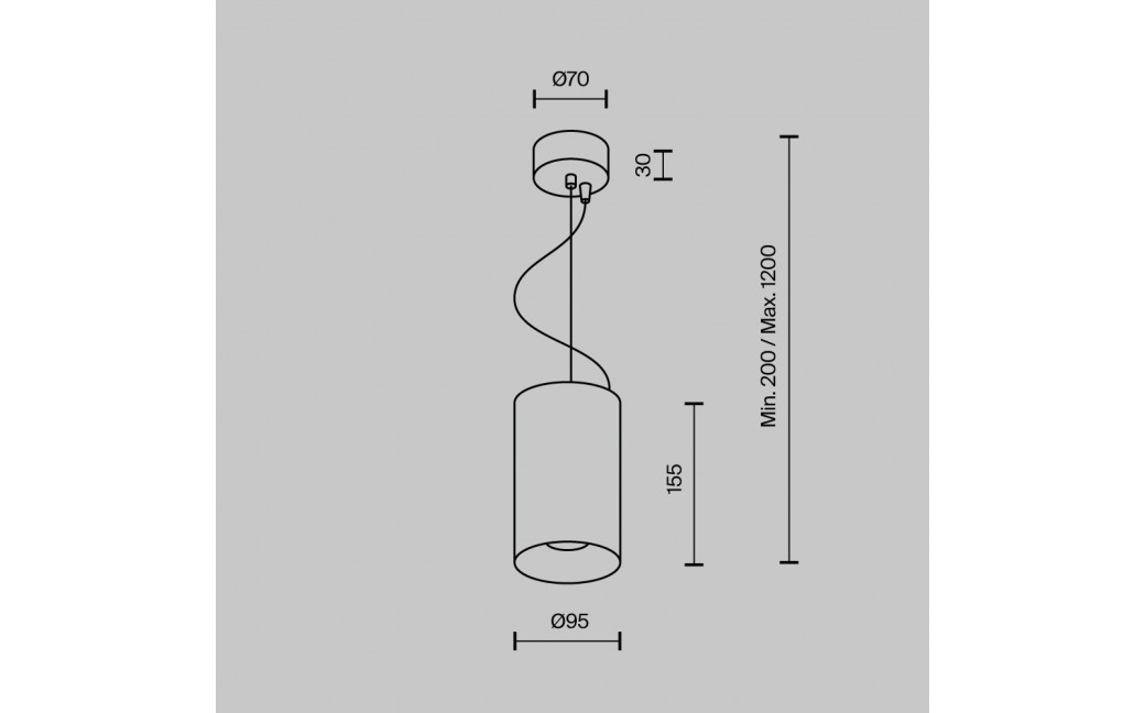 Maytoni Efir Lampa Wisząca Minimalistyczna LED 25W 2180lm 3000K Black P089PL-25W3K-B