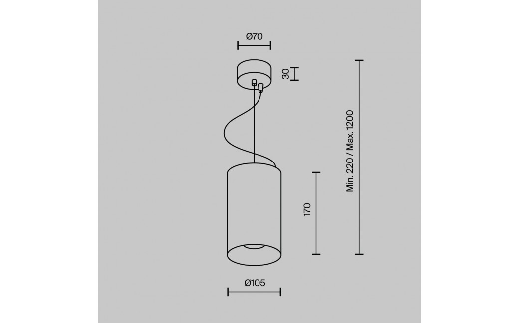 Maytoni Efir Lampa Wisząca Minimalistyczna LED 33W 2730lm 3000K Black P089PL-33W3K-B