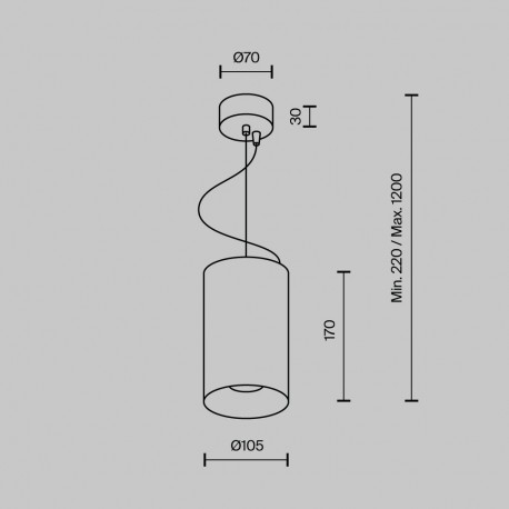 Maytoni Efir Lampa Wisząca Minimalistyczna LED 33W 2730lm 3000K Złoty Mat P089PL-33W3K-MG