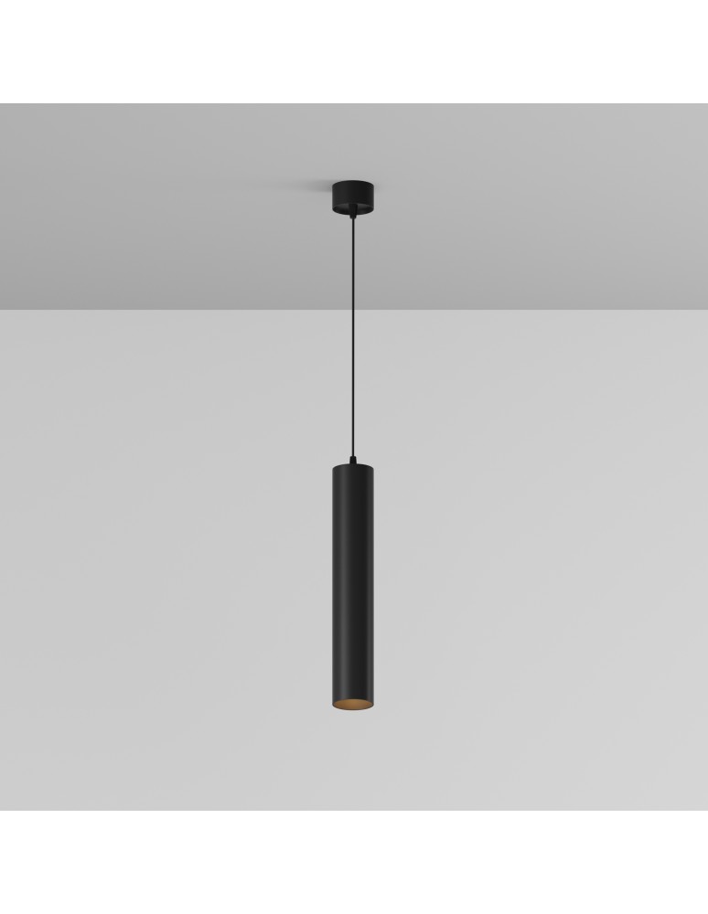 Single pendant lamps - Maytoni Focus LED Tube Pendant Lamp 12W 900lm 3000K Black P072PL-L12B3K-1 - product kolory-swiatla.pl 1