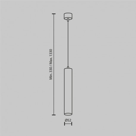 Maytoni Focus LED Lampa Wisząca Tuba LED 12W 900lm 3000K Black P072PL-L12B3K-1