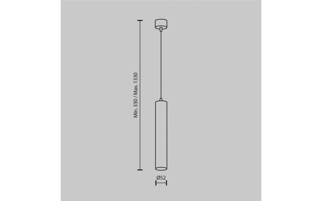 Maytoni Focus LED Lampa Wisząca Tuba LED 12W 900lm 3000K Black P072PL-L12B3K-1