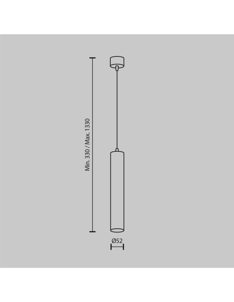 Single pendant lamps - Maytoni Focus LED Tube Pendant Lamp 12W 1000lm 3000K White P072PL-L12W3K-1. - product kolory-swiatla.pl 7