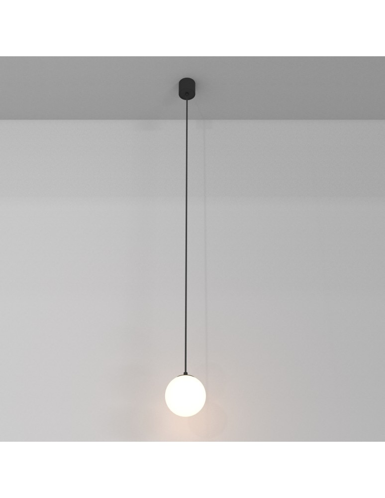Single pendant lamps - Maytoni Luna LED Sphere Pendant Lamp 5W 300lm 3000K Black, White P039PL-5W3K-10-B - product kolory-swiatla.pl 3