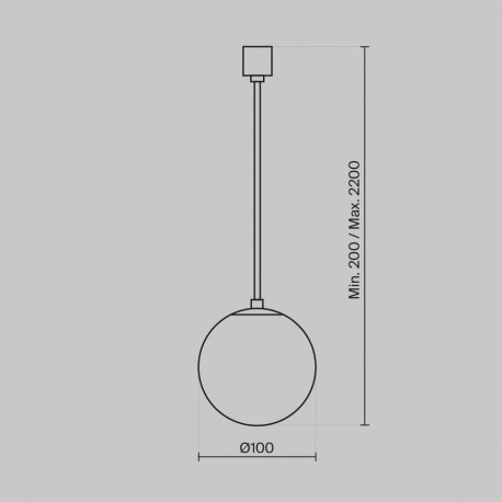 Maytoni Luna Lampa Wisząca Kula LED 5W 300lm 3000K Czarny, Biały P039PL-5W3K-10-B