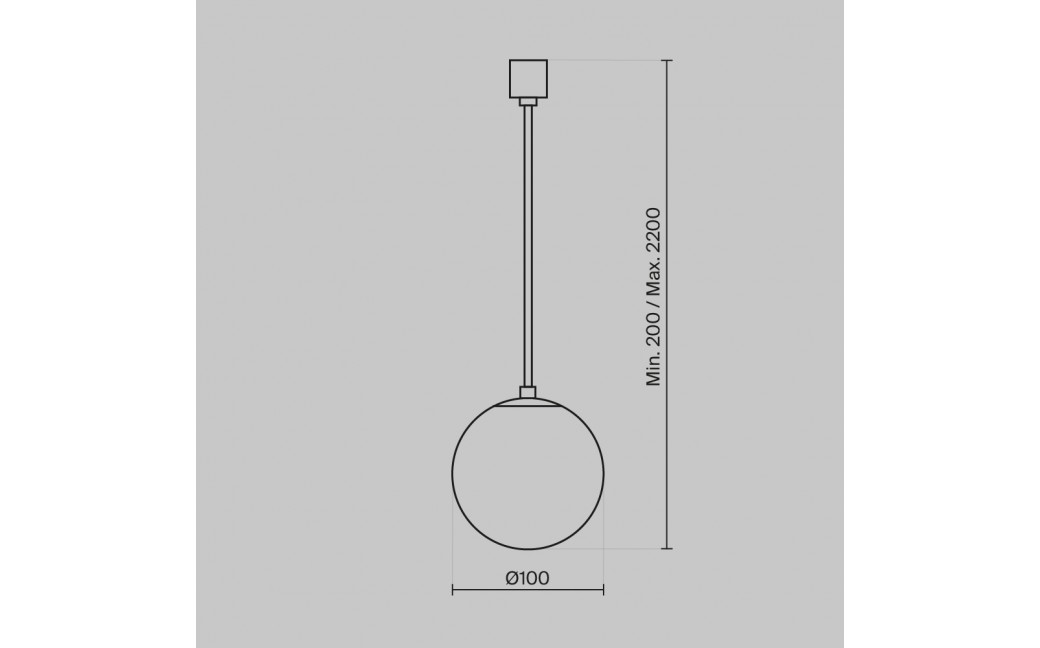 Maytoni Luna Lampa Wisząca Kula LED 5W 300lm 3000K Czarny, Biały P039PL-5W3K-10-B