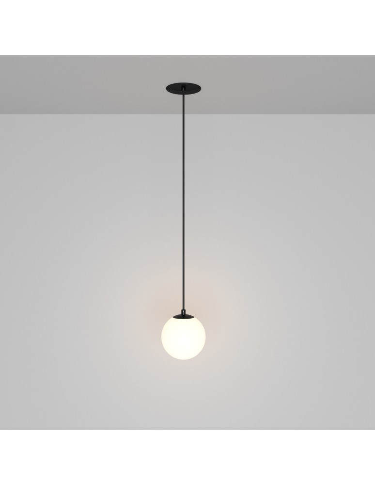 Single pendant lamps - Maytoni Luna LED Sphere Pendant Lamp 5W 300lm 3000K Black, White P039PL-5W3K-10INS-B - product kolory-swiatla.pl 3