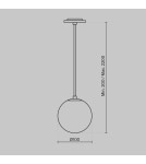 Single pendant lamps - Maytoni Luna LED Sphere Pendant Lamp 5W 300lm 3000K Black, White P039PL-5W3K-10INS-B - product 5